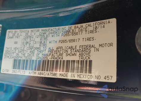 2015 Toyota Tacoma Prerunner V6 from USA, damaged, VIN 3TMJU4GN5FM179322